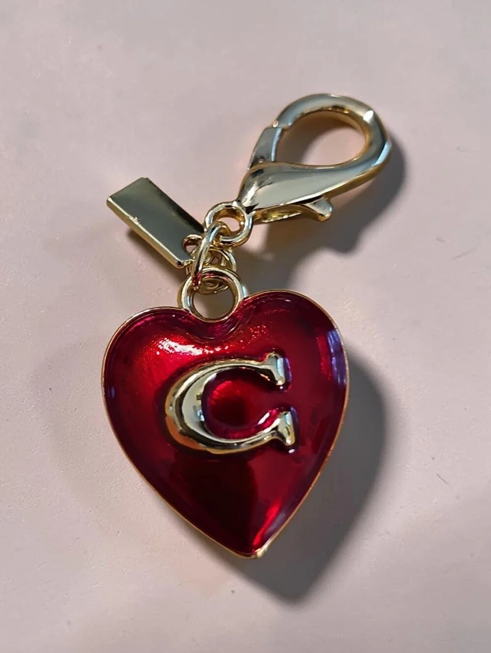 Nwt Sassified Boutique Gold Carriage Charm with Red Enamel Heart